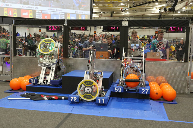 One of our matches in the Finals with our alliance partners