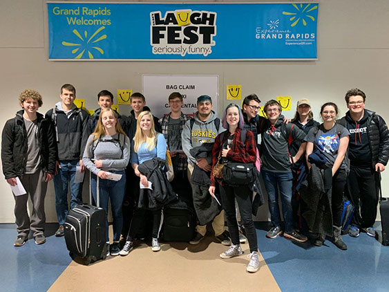 A Happy group picture  after we arrived back home to Grand Rapids Airport!