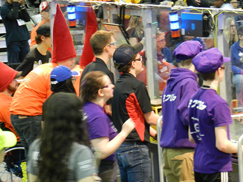 Our alliance teams focused during a match