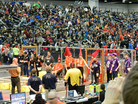 Our alliance lining up to do the famous hand shake before the final rounds start.