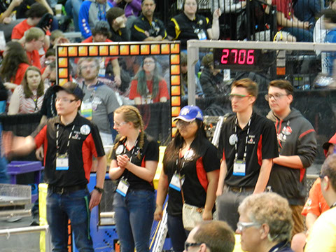 A close up of our team during the line up before the hand shake.