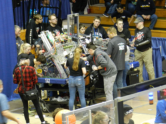 The drive team running through the  final stages of  our check list before our next match.