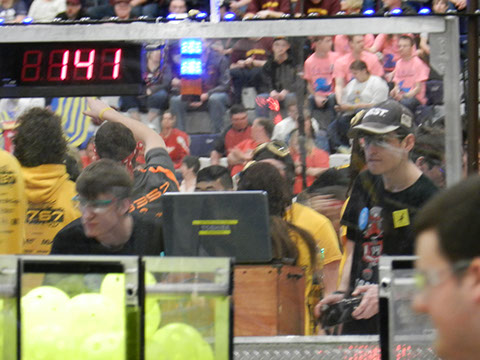 Our drive team, Nate and Otto, in full concentration during a match.