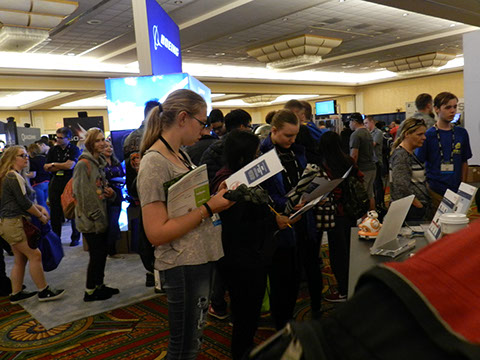 The students exploring the Innovation Fair.