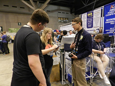 Kelsey and Jack doing some pit scouting.