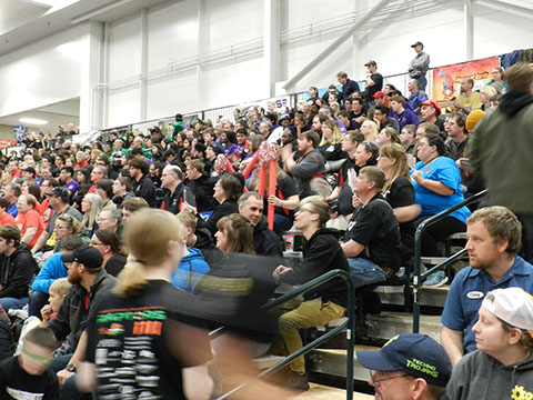 Our teams family - friends and students in the stands watching and cheering on our team.