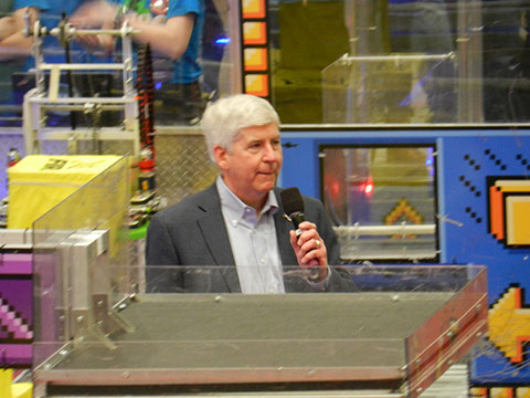 Our State Governor Rick Snyder also came to encourage and support the teams of Michigan.