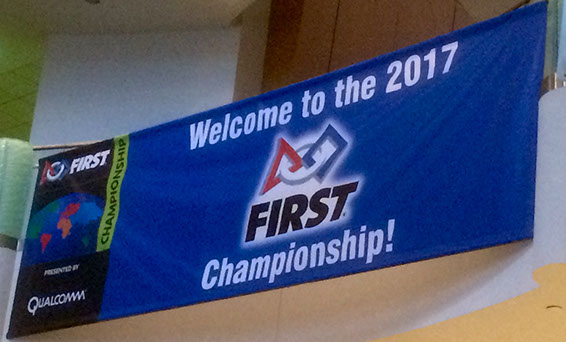 A banner at the main entrance.