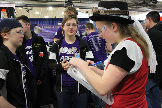 The students it scouting before matches start.