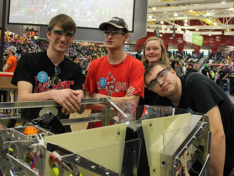 Drive team posing for pic while waiting for next match