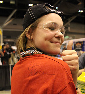 Hannah was one of the lucky ones to get a signature from the founder of first, Dean Kamen.