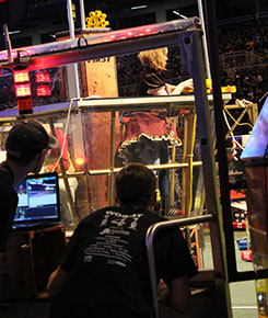 The drive teams view during a match.